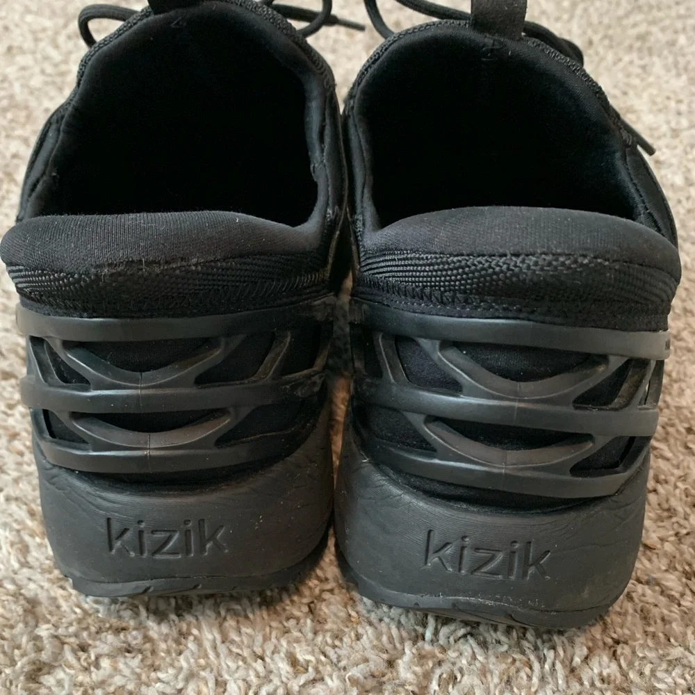 Kizik black knit walking shoes Mens size 10 women’s size 11.5 slip on comfort‎